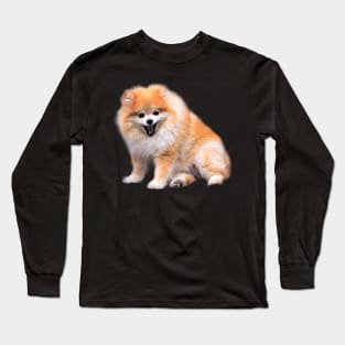 Cute Laughing Pomeranian Dog Long Sleeve T-Shirt